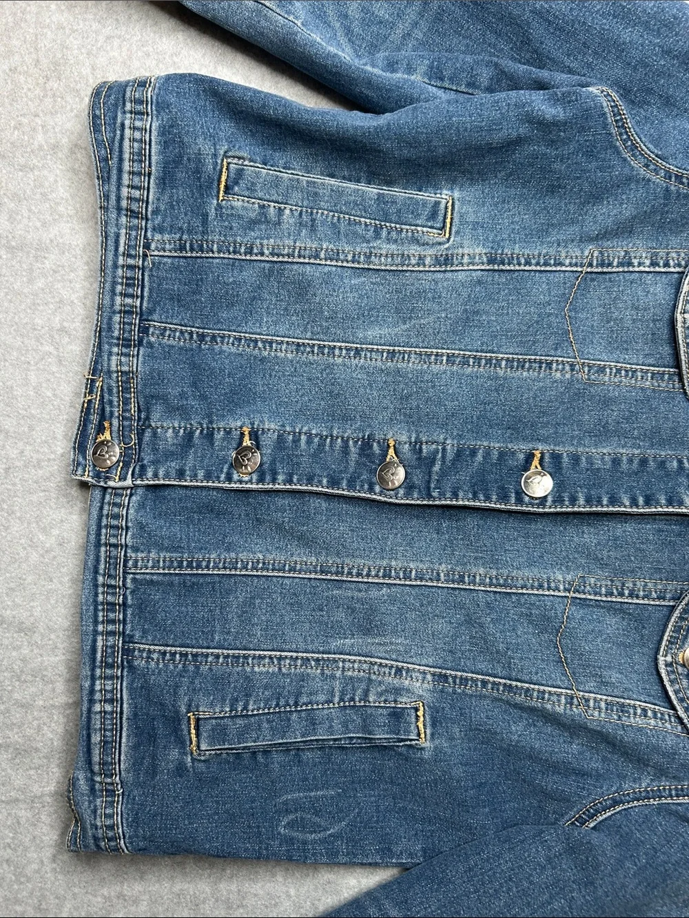 Justice Blue Denim Jacket with Silver Stud Accents‎